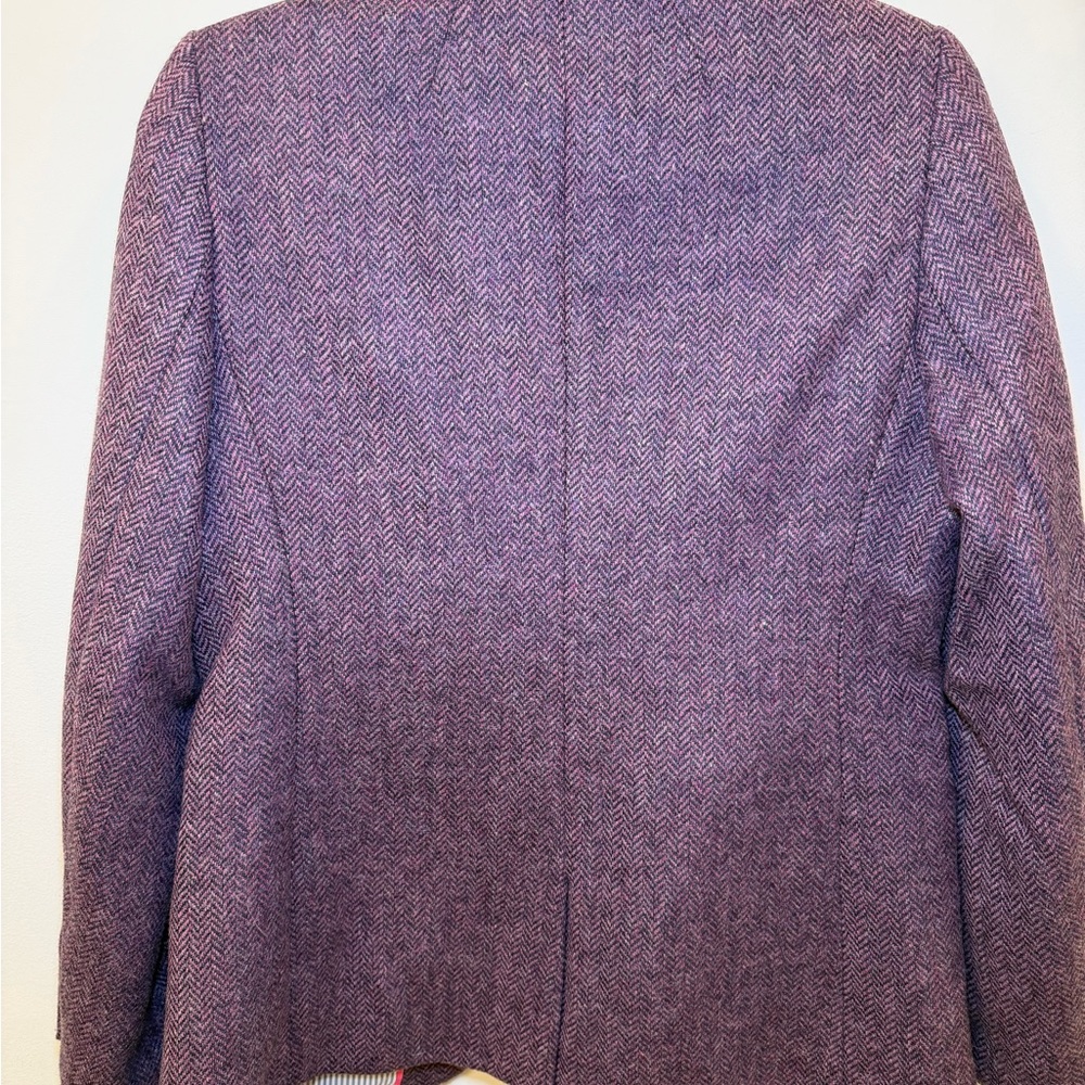 J.Crew Parke Blazer in Purple Herringbone English Wool Jacket 8 EUC - Picture 6 of 7